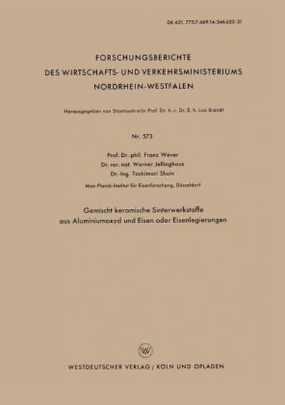 Gemischt keramische Sinterwerkstoffe aus Aluminiumoxyd und Eisen oder Eisenlegierungen