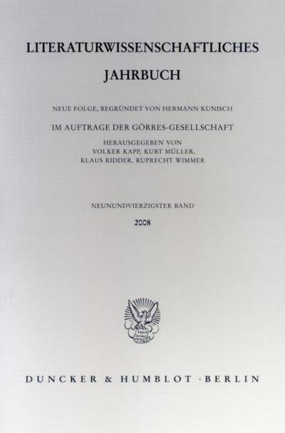 Literaturwissenschaftliches Jahrbuch
