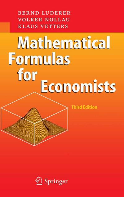 Mathematical Formulas for Economists