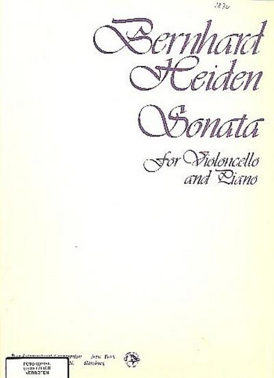 Sonatafor violoncello and piano