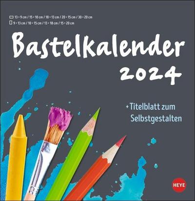 Bastelkalender 2024 anthrazit groß. Blanko-Kalender zum Basteln und selbst gestalten mit extra Titelblatt für eine persönliche Gestaltung. Foto- und Bastelkalender 2024. Format 32 x 33 cm.