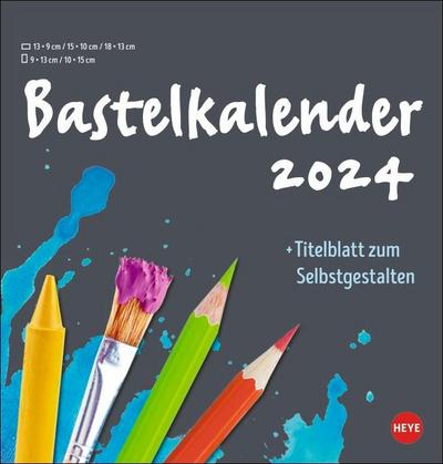 Bastelkalender 2024 anthrazit mittel. Blanko-Kalender zum Basteln mit extra Titelblatt für eine persönliche Gestaltung. Foto- und Bastelkalender 2024. Format 21 x 22 cm.