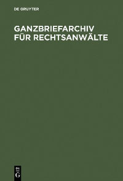 Ganzbriefarchiv für Rechtsanwälte