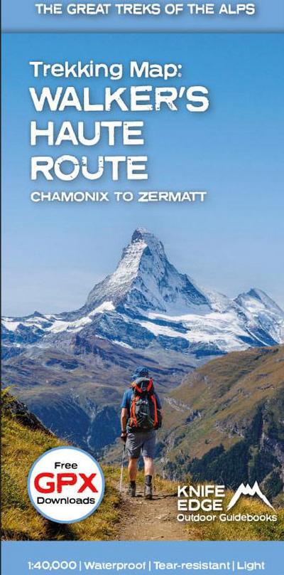 Trekking Map: Walker’s Haute Route: Chamonix to Zermatt