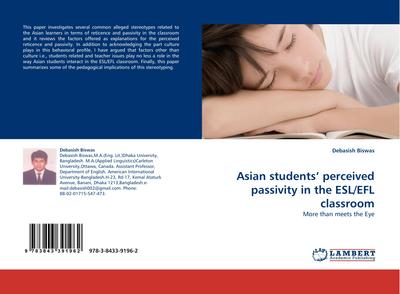 Asian students’’ perceived passivity in the ESL/EFL classroom