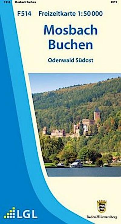 Topographische Freizeitkarte Baden-Württemberg Mosbach Buchen