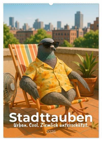 Stadttauben - Urban. Cool. Ziemlich unterschätzt. (Wandkalender 2026 DIN A2 hoch), CALVENDO Monatskalender