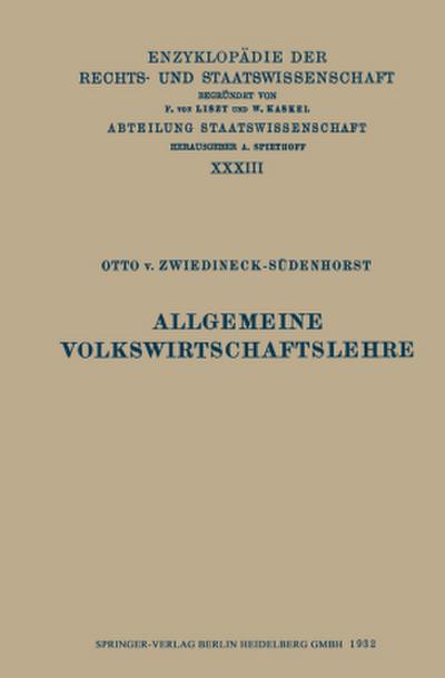 Allgemeine Volkswirtschaftslehre