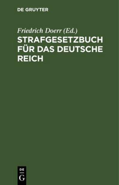 Strafgesetzbuch für das Deutsche Reich
