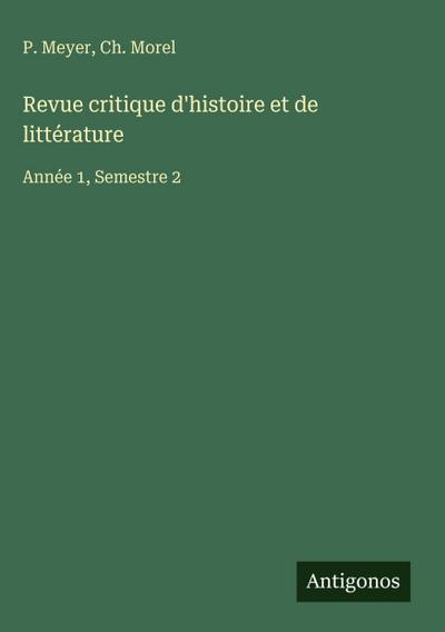 Revue critique d’histoire et de littérature