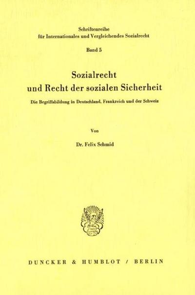 Sozialrecht und Recht der sozialen Sicherheit.