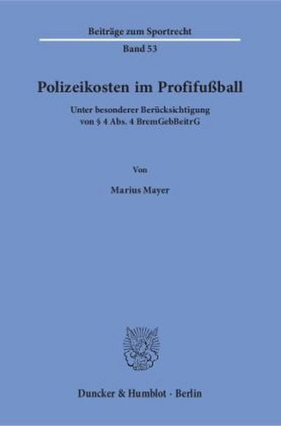 Polizeikosten im Profifußball