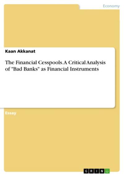 The Financial Cesspools. A Critical Analysis of "Bad Banks" as Financial Instruments