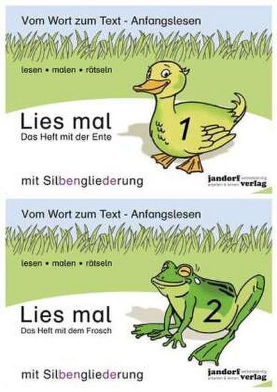 Lies mal! Das Heft mit der Ente (mit Silbengliederung) / Das Heft mit dem Frosch (mit Silbengliederung), 2 Hefte