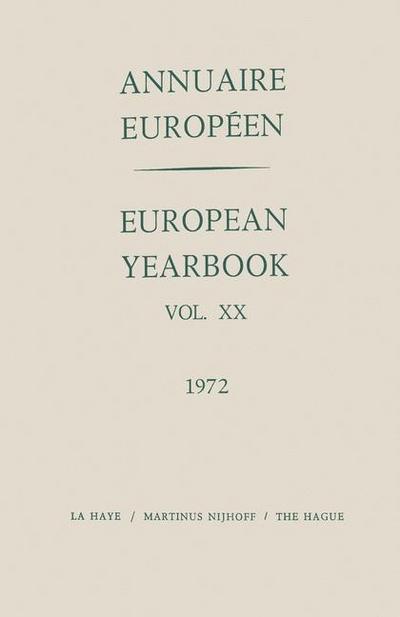 Annuaire Europeen / European Year Book