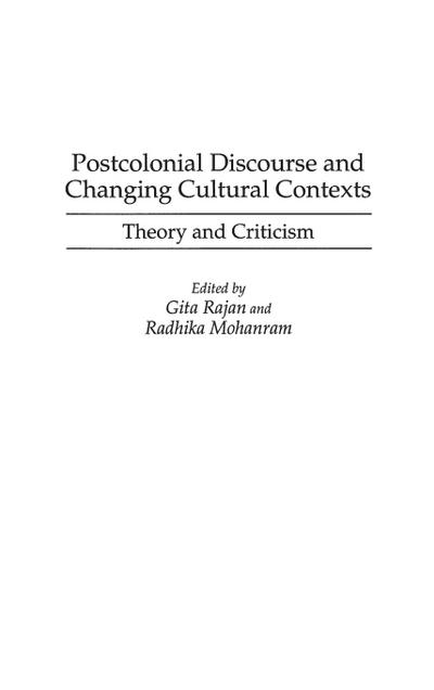 Postcolonial Discourse and Changing Cultural Contexts