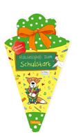 Rätselspaß zum Schulstart mit Stickern - Schultüte grün/gelb