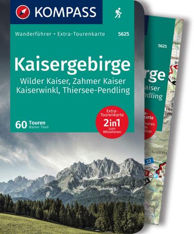 KOMPASS Wanderführer Kaisergebirge, 60 Touren mit Extra-Tourenkarte