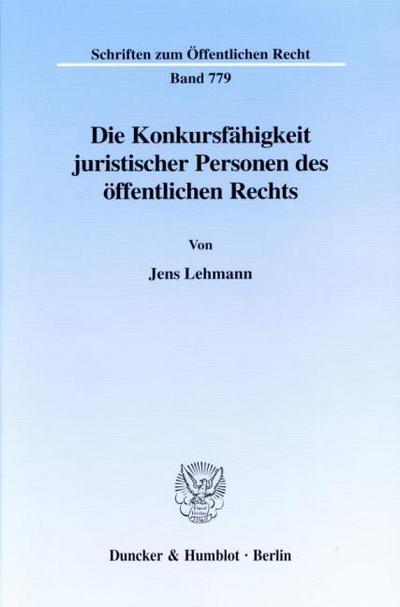 Die Konkursfähigkeit juristischer Personen des öffentlichen Rechts.