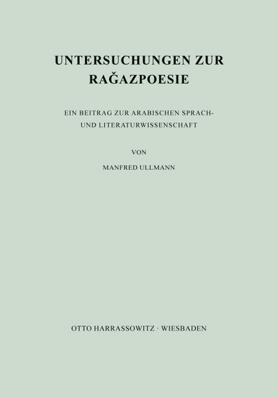 Untersuchungen zur Ragazpoesie
