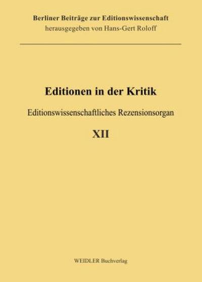 Editionen in der Kritik 12