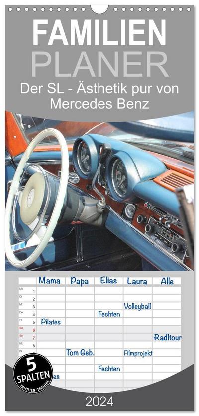 Familienplaner 2024 - Der SL - Ästhetik pur von Mercedes Benz mit 5 Spalten (Wandkalender, 21 x 45 cm) CALVENDO