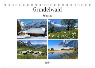 Grindelwald - Jungfrauregion Schweiz (Tischkalender 2024 DIN A5 quer), CALVENDO Monatskalender