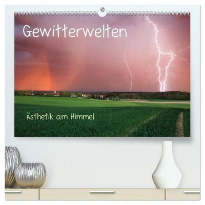 Gewitterwelten (hochwertiger Premium Wandkalender 2024 DIN A2 quer), Kunstdruck in Hochglanz