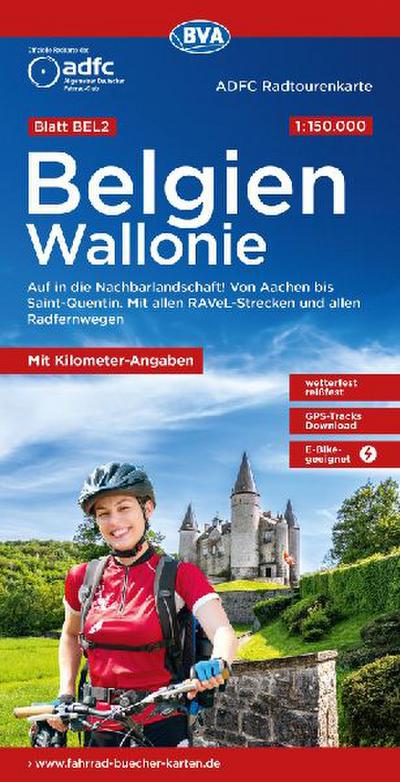 BVA ADFC Radtourenkarte Belgien Wallonie 1:150.000