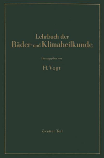 Lehrbuch der Bäder- und Klimaheilkunde