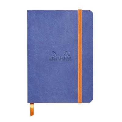 Rhodiarama Notizbuch Softcover A6 72 Blatt liniert saphirblau 90g, mit Gummizugverschluss