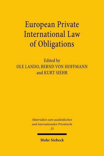 European Private International Law of Obligations