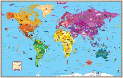 Rand McNally Kids’ Illustrated World Wall Map - Folded