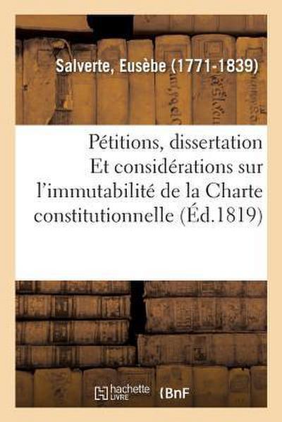 Des Pétitions, Dissertation
