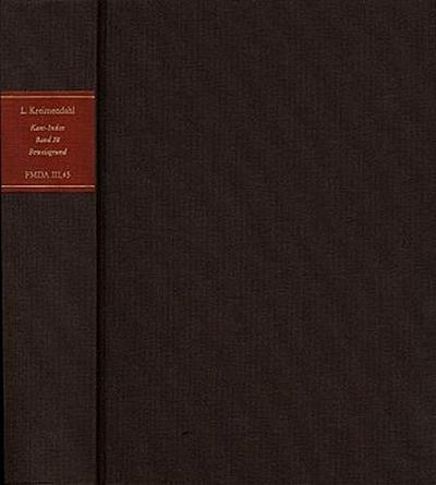Forschungen und Materialien zur deutschen Aufklärung / Abteilung III: Indices. Kant-Index. Section 3: Index zum Corpus der vorkritischen Schriften. Band 38: Stellenindex und Konkordanz zu ’Der einzig mögliche Beweisgrund zu einer Demonstration des Daseins Gottes’