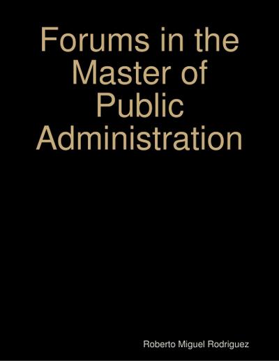 Forums in the Master of Public Administration