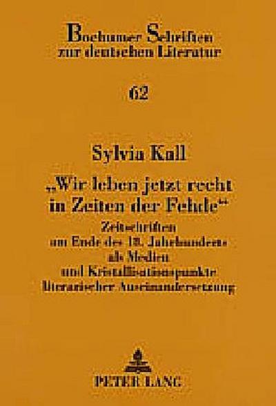 "Wir leben jetzt recht in Zeiten der Fehde"