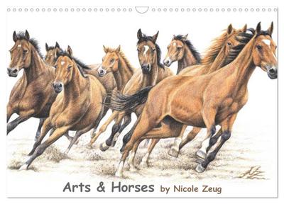 Arts & Horses (Wandkalender 2024 DIN A3 quer), CALVENDO Monatskalender