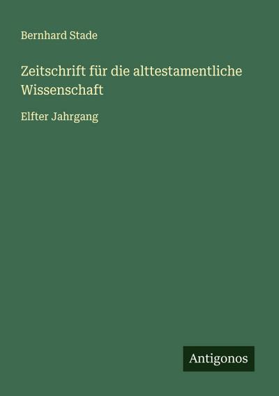 Zeitschrift für die alttestamentliche Wissenschaft