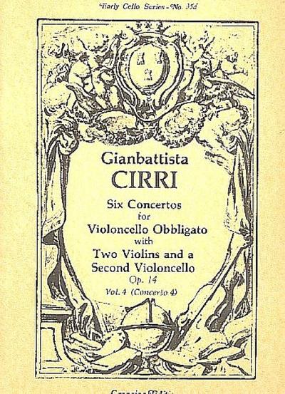 Concerto op.14,4for violoncello obbligato, 2 violins and bc