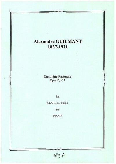 Cantilène pastorale op.15,3for clarinet and piano