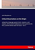 Critical Dissertations on the Origin