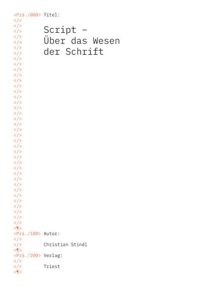 Script - Über das Wesen der Schrift