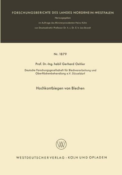 Hochkantbiegen von Blechen