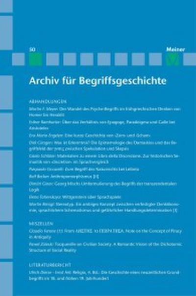 Archiv für Begriffsgeschichte / Archiv für Begriffsgeschichte. Band 50