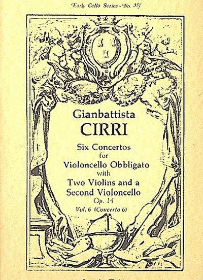 Concerto op.14,6 for violoncelloobbligato, 2 violins and bc