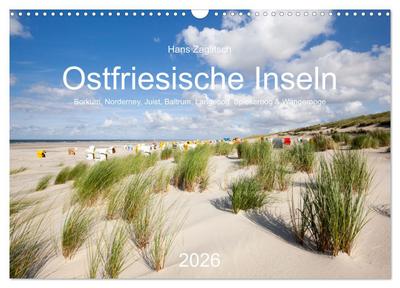 Ostfriesische Inseln - Borkum, Norderney, Juist, Baltrum, Langeoog, Spiekeroog, Wangerooge (Wandkalender 2026 DIN A3 quer), CALVENDO Monatskalender