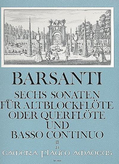6 Sonaten op.1 Band 2 (Nr.4-6)für Altblockflöte (Flöte) und Bc