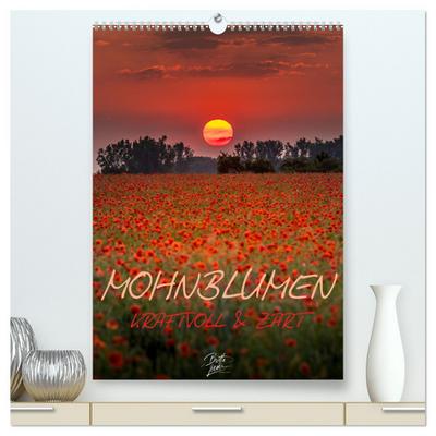 Mohnblumen - kraftvoll und zart (hochwertiger Premium Wandkalender 2024 DIN A2 hoch), Kunstdruck in Hochglanz