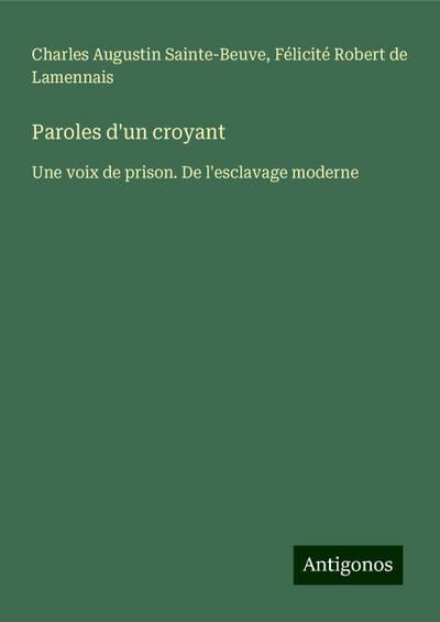 Paroles d’un croyant